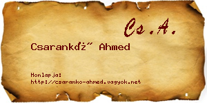 Csarankó Ahmed névjegykártya